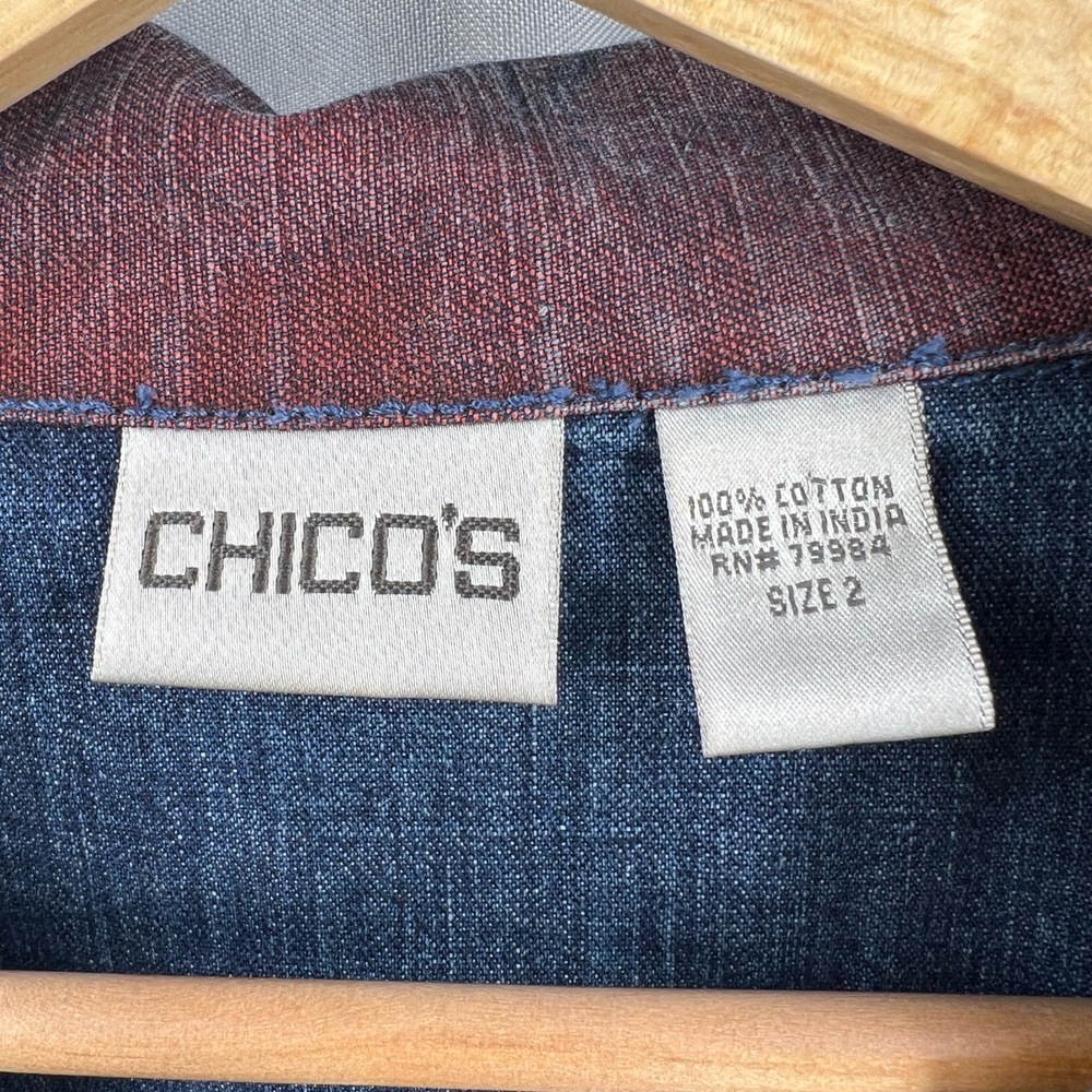 Chicos Jacket Patchwork Print Collage Button Fron… - image 6